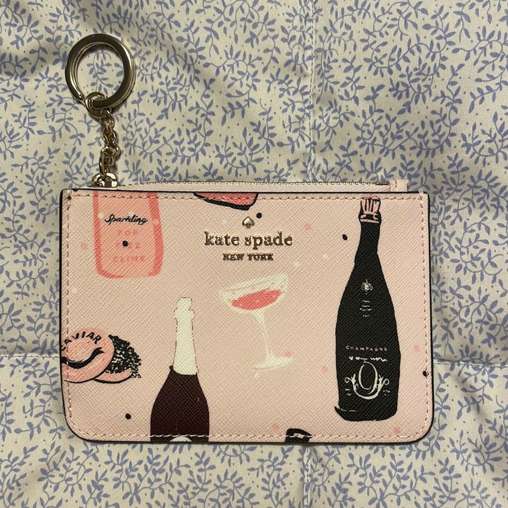 Kate Spade Laurel Way Bitsy Champagne KeyRing Card Holder
